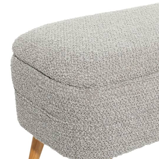 40" Contemporary Polyester & Wood Storage Bench